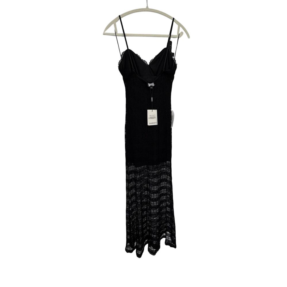Bardot Black Flynn Lace Semi-Sheer Midi Dress NWT  6 Medium